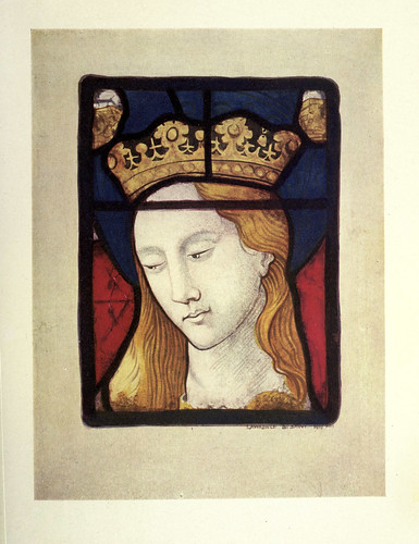 027- Detalle- cabeza de Sta Catalina vitral del altar de St. Vincent's  Rouen siglo XV