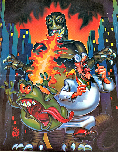 "SLIMER!" #3 Giant Full Color PIN-UP ..art by   Mitch O'Connell  (( 1989 ))