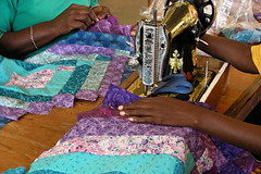 Sewing quilts