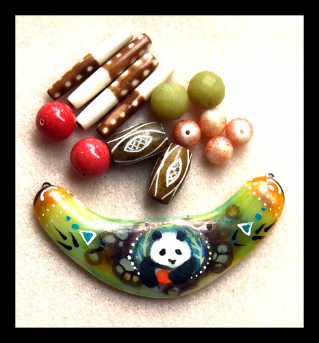 Bead/panda pendant combo that I will be creating a necklace from this week