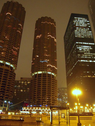 Marina Towers On A Rainy Night