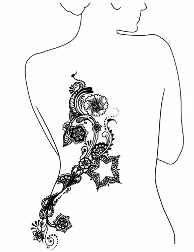 Tattoo drawing based on original henna designs