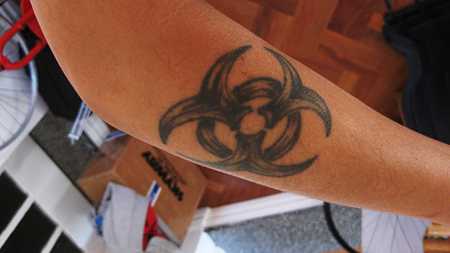 biohazard tattoo shoulder