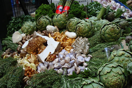 Borough Market, London: Vegetable display
