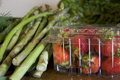 CSA Week 2 Supplies - Asparagus and Strawberreis