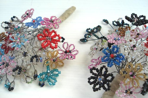 Antique French Beaded Flowers