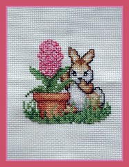 Easter rabbit with hyacinth