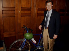 Congressman Russ Carnahan with his bicycle. Carnahan is a sponsor of the Active Community Act