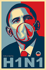 Barack Obama - Influenza H1N1 (Ben Heine after Shepard Fairey) by lettykosslyn857.