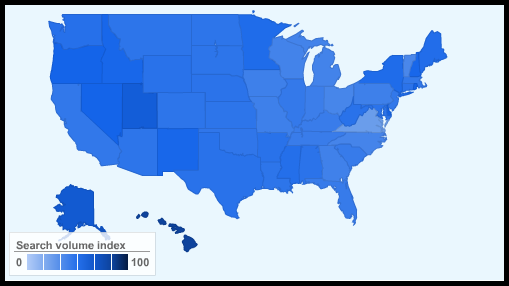 Interest in the iPad inside the United States