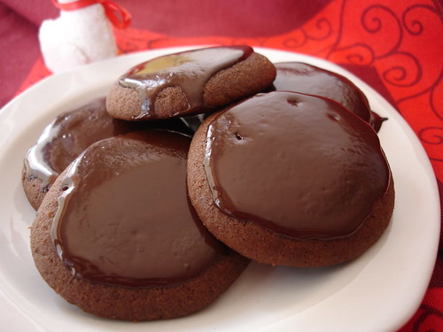 Chocolate coated cookies