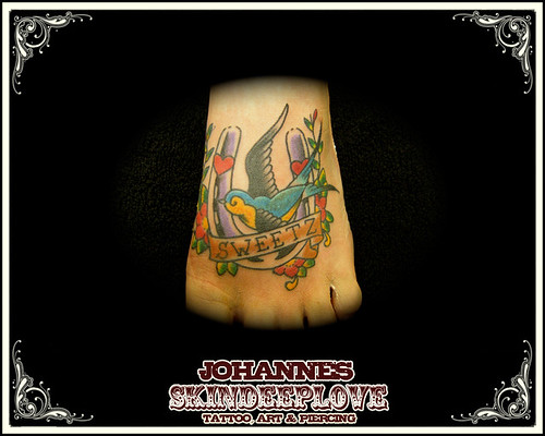  old school foot tattooed by johannes skindeeplove, (please do not steal 