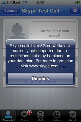 iPhone skype 3G