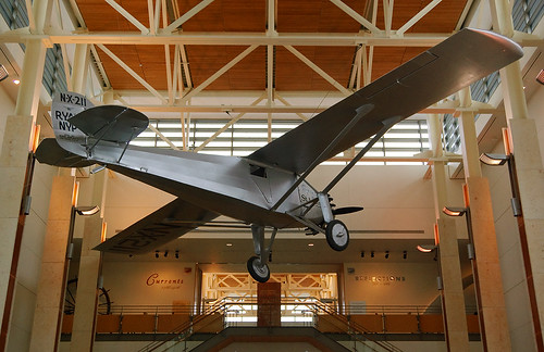 Replica of the 'Spirit of St. Louis' aircraft, at the Missouri Historical Society Jefferson Memorial, in Forest Park, Saint Louis, Missouri, USA