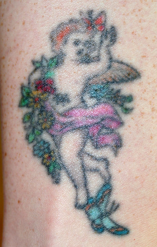 Cherub Ankle Tattoo by LexieJewel. From LexieJewel