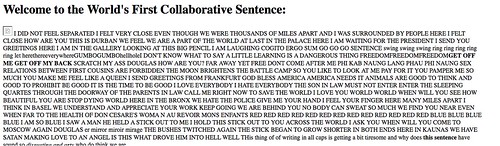 The World's First Collaborative Sentence