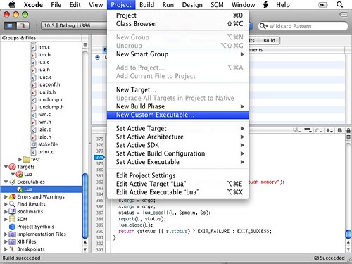 Create a new executable that you can launch from Xcode