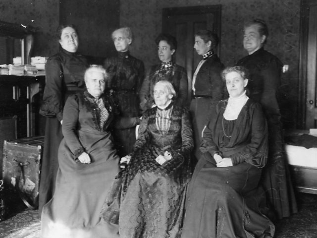 Susan B. Anthony with seven other women by DC Public Library Commons