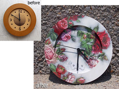 Wall clock with roses