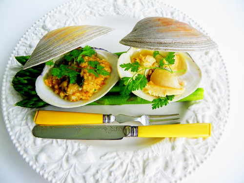 Irish Steel-Cut Oatmeal Risotto With Clams On A Bed Of Asparagus IV