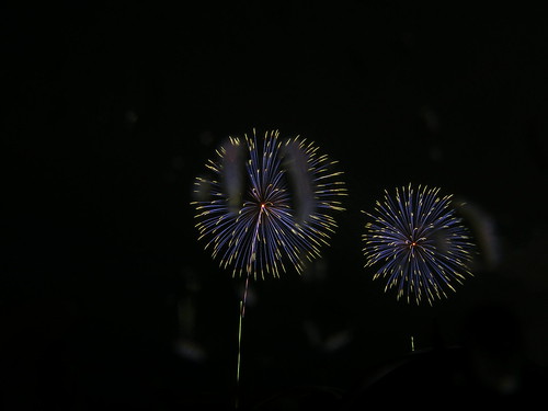Fireworks in the rain