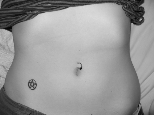Pentagram Tattoo and Navel Piercing by LuLu Witch