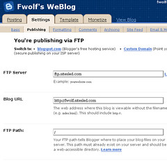 Blogger - public via ftp
