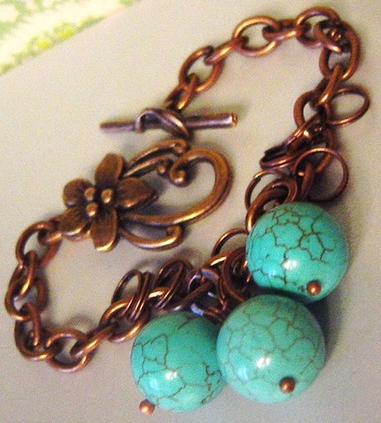 brass & turquoise bracelet