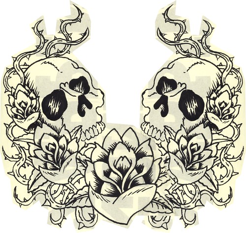 skull and roses tattoo. skull rose 1 (solvente) Tags: