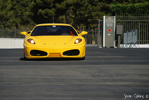Yellow speed Ferrari F430 Challenge