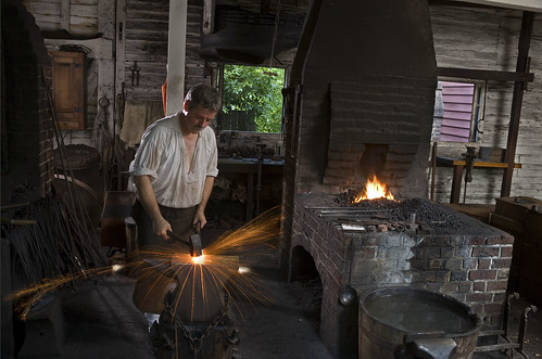 Blacksmith plies his trade - Photo courtesy of Colonial Williamsburg Foundation