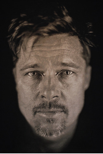 Brad Pitt Tapestry by Chuck Close by picasnpoints