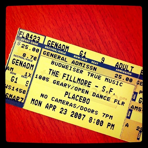 Ticket, Placebo, 2007