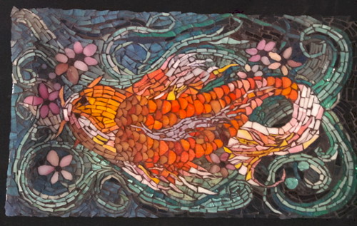  Tattoo Design Koi Fish Mosaic Platter 