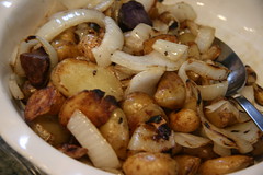 grilled potatoes and onions