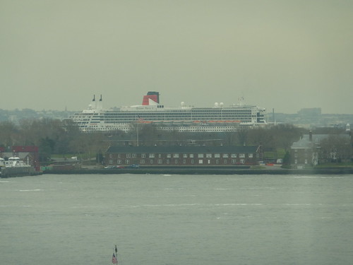 Queen Mary 2 in Brooklyn as seen from Ritz Carlton Battery Park 