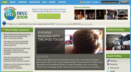Alexander on the homepage of ISTEconnects