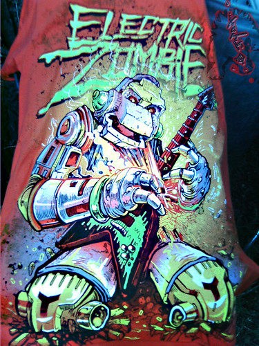 "Electric Zombie" limted edition - Shock Wave Orange { Metalhead }  Tee .. design by Kyle Crawford //  A (( 2009 ))