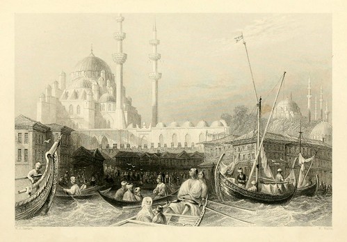 013- Mezquita de la Sultana Valide cerca del puerto-Las bellezas del Bosforo 1838-W.H. Bartlett
