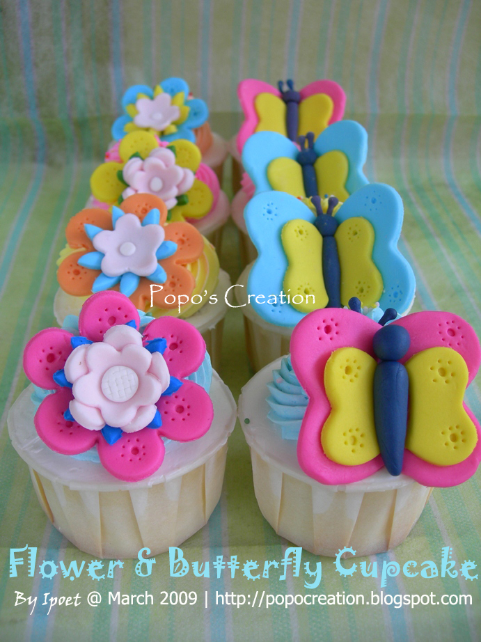 Flower and Butterfly cupcake