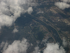 Red River Between Shreveport and Bossier City, Louisiana, with Barksdale Air Force Base in Background