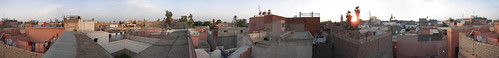 Panoramic view from the top of riad Chellah in Marrakesh's ancienne mÃ©dina