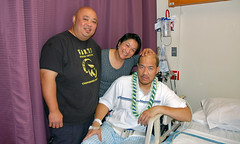 me, Berda and James in his hospital room