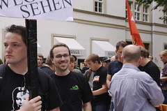 Henning Schürig auf der Zensursula-Demo in Stuttgart (Bild von Trixy Freude)