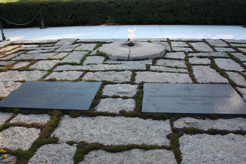 The grave of JFK at Arlington National Cemetery