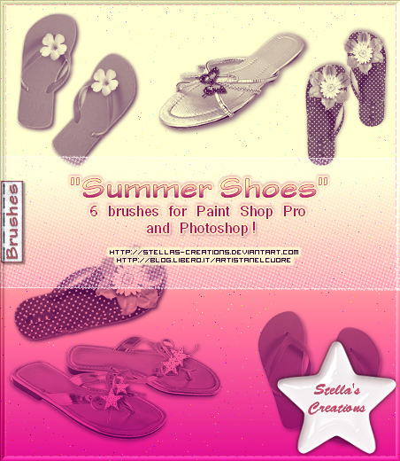Summer Shoes Brushes - © Blog Stella's Creations: http://sc-artistanelcuore.blogspot.com