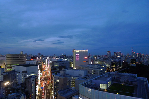 Night falling over Shinjuku