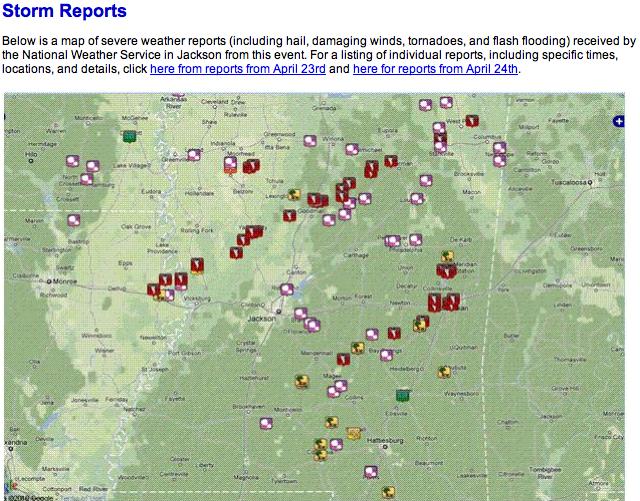 4-24 Mississippi storm reports