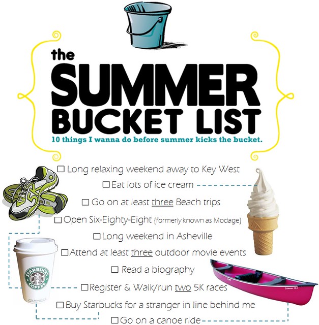 2011 summer bucket list