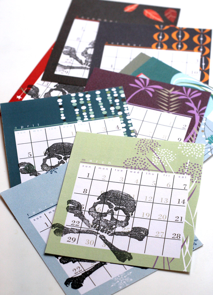 Skullified calendar pages
